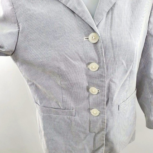 Brooks Brothers Seersucker Cotton Stripe Blazer Jacket Sz 6 Women - Picture 8 of 9